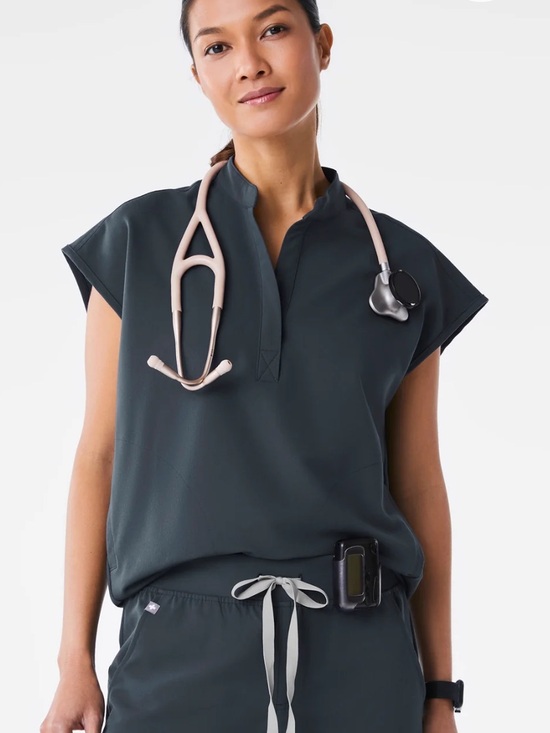 Figs Tops - Figs Rafaela Oversized Scrub Top Dark Harbor Medium